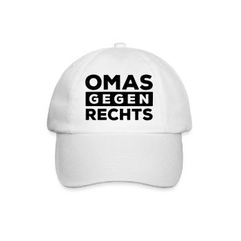 Omas gegen rechts - Baseballkappe - Weiß/Weiß - Vorne