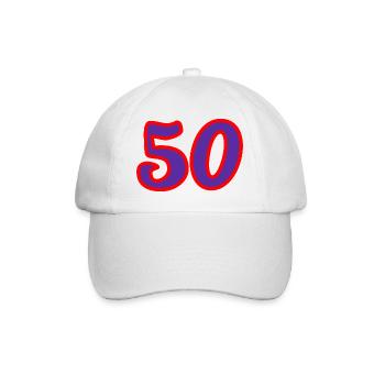 50. 50 JAHRE. 50-JÄHRIGES JUBILÄUM. 50-JÄHRIGES JUBILÄUM. - Baseballkappe - Weiß/Weiß - Vorne