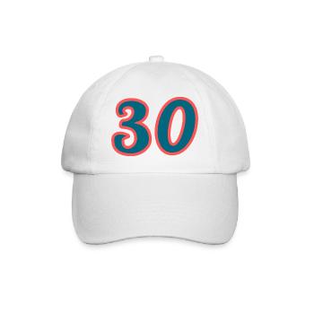30. 30 ANS. 30e ANNIVERSAIRE. ANNIVERSAIRE 30 ANS. - Casquette classique - blanc/blanc - Devant