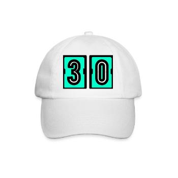30. 30 ANS. 30e ANNIVERSAIRE. ANNIVERSAIRE 30 ANS. - Casquette classique - blanc/blanc - Devant