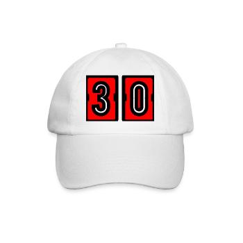 30. 30 ANS. 30e ANNIVERSAIRE. ANNIVERSAIRE 30 ANS. - Casquette classique - blanc/blanc - Devant