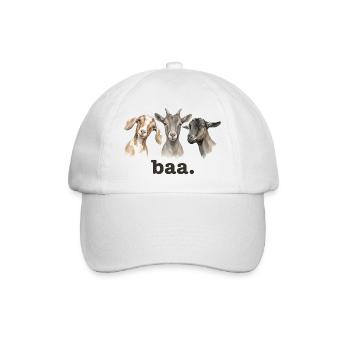 Chèvre bêlant, chèvre drôle, amant drôle, souplant - Casquette classique - blanc/blanc - Devant