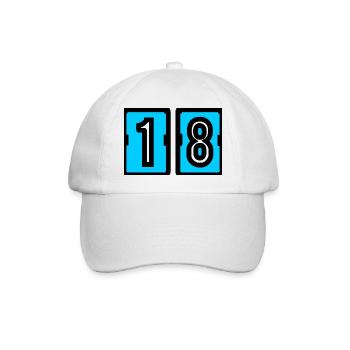 18. 18 ANS. 18e ANNIVERSAIRE. ANNIVERSAIRE 18 ANS. - Casquette classique - blanc/blanc - Devant