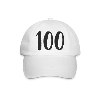 100 Hand Drawn - Baseball Cap - white/white - Front