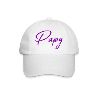 PAPY. PAPA. FÊTE DES PÈRES. BONNE FÊTE PAPA - Casquette classique - blanc/blanc - Devant