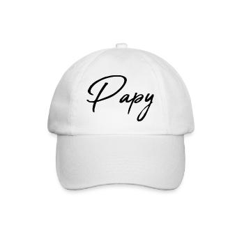 PAPY. PAPA. FÊTE DES PÈRES. BONNE FÊTE PAPA - Casquette classique - blanc/blanc - Devant