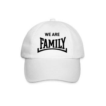 Nous sommes une famille (famille / parents / concave / noir) - Casquette classique - blanc/blanc - Devant