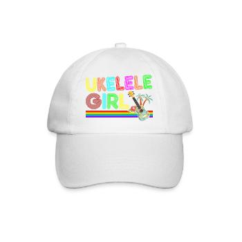 Hawaiian Ukulele Uke Retro 70s - Baseball Cap - white/white - Front