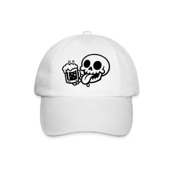 Skeleton Beer Glass Funny - Baseball Cap - white/white - Front