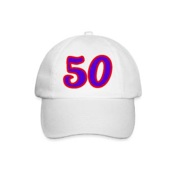 50. 50 JAHRE. 50-JÄHRIGES JUBILÄUM. 50-JÄHRIGES JUBILÄUM. - Baseballkappe - Weiß/Weiß - Vorne