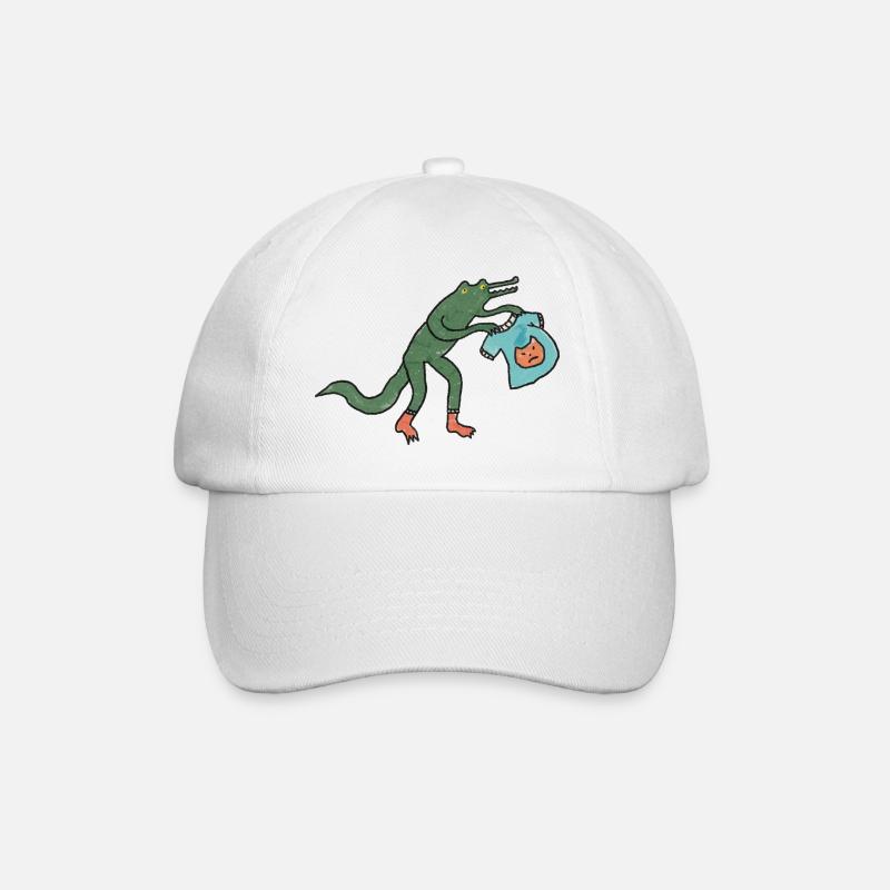Kroko_mit_shirt - Baseballkappe - Weiß/Weiß