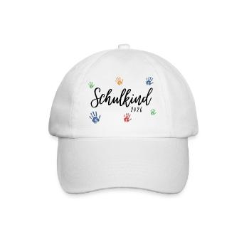 Schulkind 2026  - Baseballkappe - Weiß/Weiß - Vorne