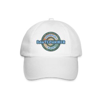 Geschenkidee Bautechniker - Baseballkappe - Weiß/Weiß - Vorne