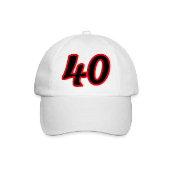 40. 40 ANS. 40e ANNIVERSAIRE. ANNIVERSAIRE 40 ANS. - Casquette classique - blanc/blanc - Devant