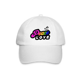 Peace Love Rainbow Retro - Baseball Cap - white/white - Front