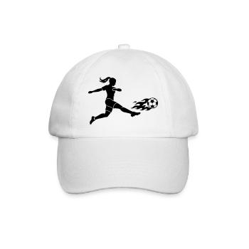 Fussballerin Fussball Silhouette - Baseballkappe - Weiß/Weiß - Vorne