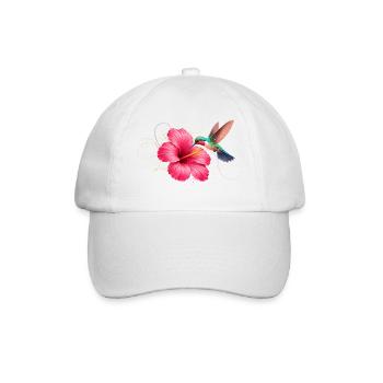 Colibri à la fleur d’hibiscus - Casquette classique - blanc/blanc - Devant