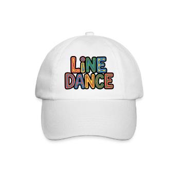 Line Dance Schriftzug für Tänzer & Country Fans - Baseballkappe - Weiß/Weiß - Vorne