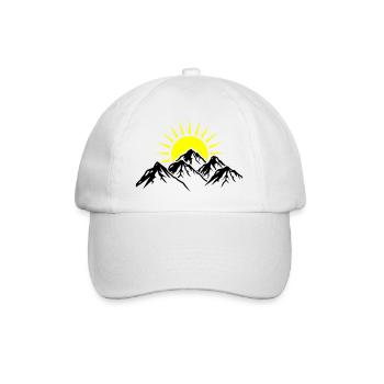 Berge Sonne Natur - Baseballkappe - Weiß/Weiß - Vorne