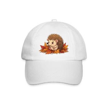 Igel im Herbstlaub Herbstzauber - Baseballkappe - Weiß/Weiß - Vorne