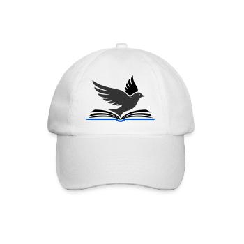 Vogel fliegt aus Buch - Baseballkappe - Weiß/Weiß - Vorne