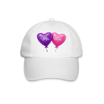 Ballons en cœur Monsieur et Madame - Casquette classique - blanc/blanc - Devant