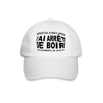 J'ai arrêté de boire désormais je picole humour - Casquette classique - blanc/blanc - Devant