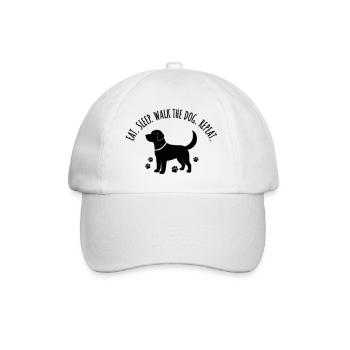 Essen, schlafwandeln, den Hund wiederholen, wiederholen - Baseballkappe - Weiß/Weiß - Vorne