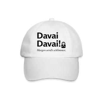 Davai Davai Morgen wirds schlimmer Spruch - Baseballkappe - Weiß/Weiß - Vorne