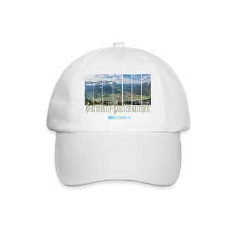 Garmisch-Partenkirchen Vintage Bayern Deutschland - Baseballkappe - Weiß/Weiß - Vorne