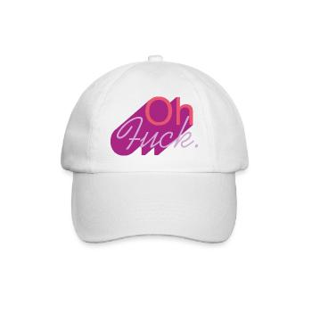 Oh Fuck Script in Purple Hue - Baseballkappe - Weiß/Weiß - Vorne