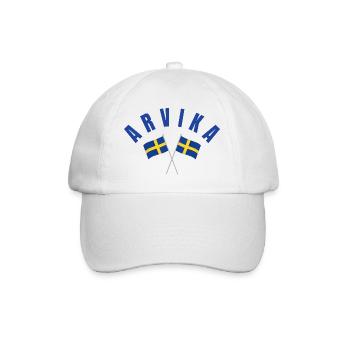 Arvika - Emblème des deux drapeaux suédois - Casquette classique - blanc/blanc - Devant
