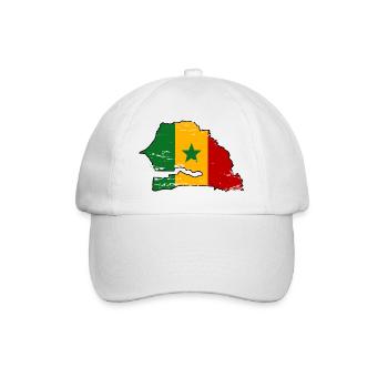 Senegal Flagge Landkarte - Baseballkappe - Weiß/Weiß - Vorne