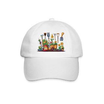 Scène des fleurs d’outils de jardin - Casquette classique - blanc/blanc - Devant