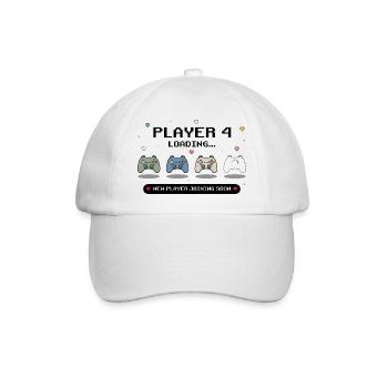 Player 4 Loading - Baby Announcement - Baseballkappe - Weiß/Weiß - Vorne