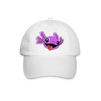 Naughty Axolotl with Tongue - Baseball Cap - white/white - Front