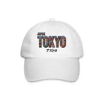 Tokyo T-Shirt Japan – Bunte Skyline - Baseballkappe - Weiß/Weiß - Vorne