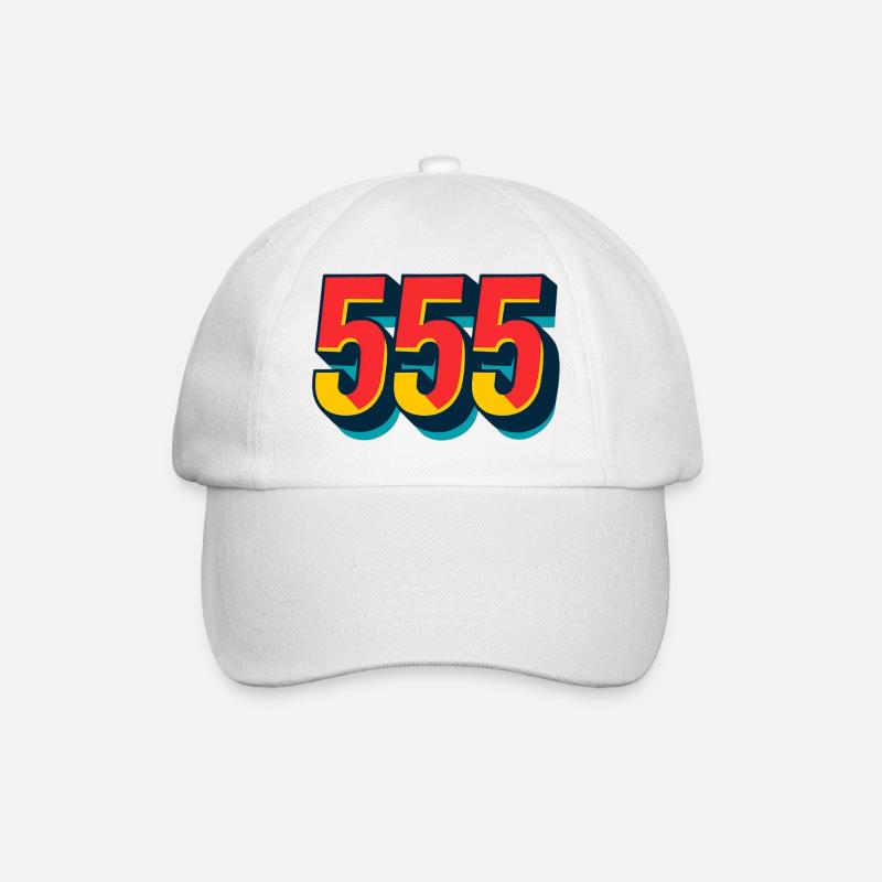 555 - HAHAHA Schriftzug Retro Style - Baseballkappe - Weiß/Weiß