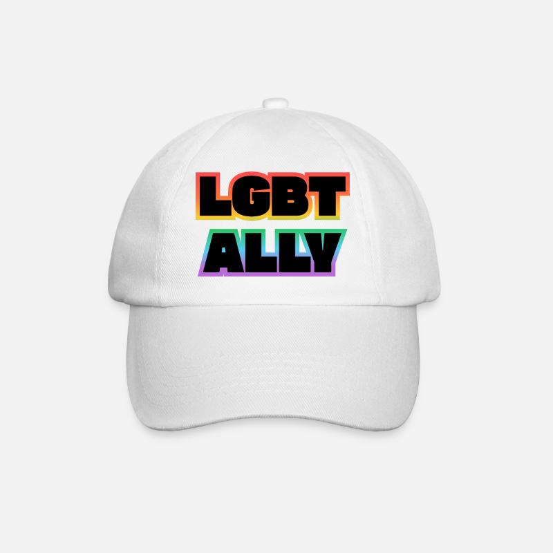 ALLIÉE LGBT - Casquette classique - blanc/blanc