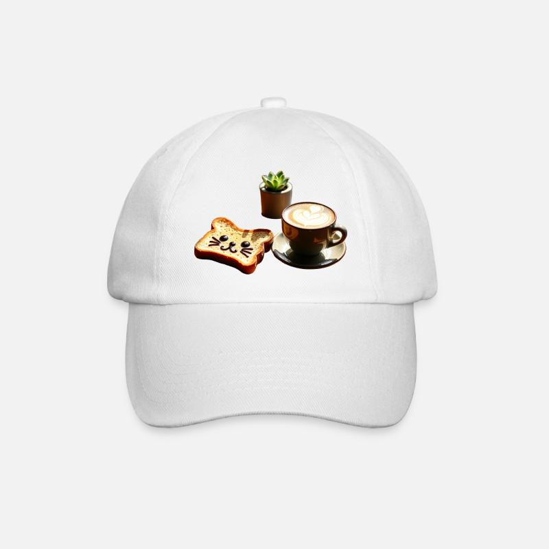 Chat Coffee Latte Art Kawaii - Casquette classique - blanc/blanc