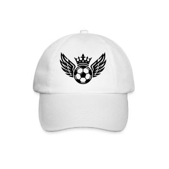 Fussball Wappen Krone Symbol - Baseballkappe - Weiß/Weiß - Vorne