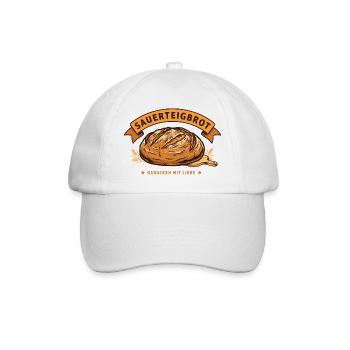 Sauerteigbrot Bäcker Backen Getreide Handwerk  - Baseballkappe - Weiß/Weiß - Vorne