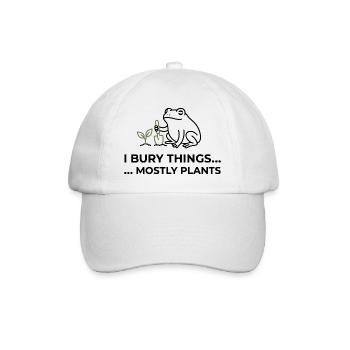 Frosch-Garten-Humor-Pflanzenfrosch - Baseballkappe - Weiß/Weiß - Vorne