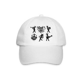 Rock and Roll Band Sketch - Baseball Cap - white/white - Front