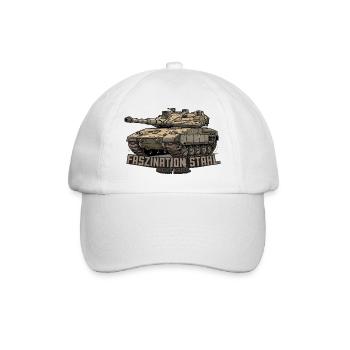 Merkava Panzer – Faszination Stahl. Nicht Krieg. - Baseballkappe - Weiß/Weiß - Vorne