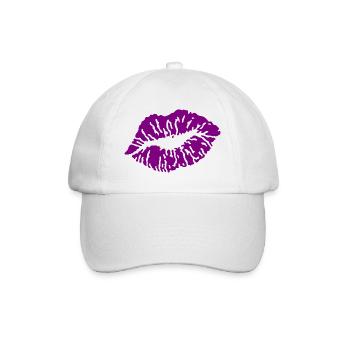 Baiser bouche / Baiser / Baiser / Baiser / Baiser / Amour, Pourpre - Casquette classique - blanc/blanc - Devant