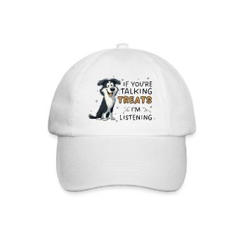 Border Collie Treats Funny Dog Design - Baseball Cap - white/white - Front