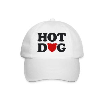 Herzkopf-Hotdog - 031 - Baseballkappe - Weiß/Weiß - Vorne