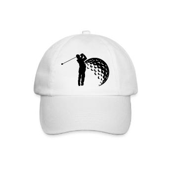 Golf Schwung Silhouette - Baseballkappe - Weiß/Weiß - Vorne