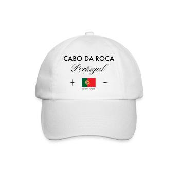 Cabo da Roca Portugal Koordinaten Reise Souvenir - Baseballkappe - Weiß/Weiß - Vorne